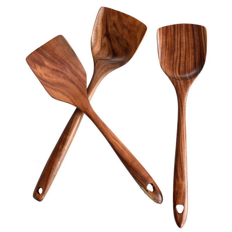 Trois spatules en bois d'acacia élégantes
