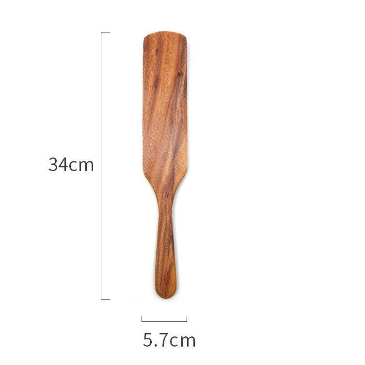 Grande spatule en bois de teck, dimensions 34x5.7cm