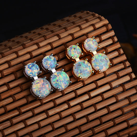 ✨ Boucles d'oreilles classiques en opale naturelle - Élégance intemporelle et éclat subtil ✨