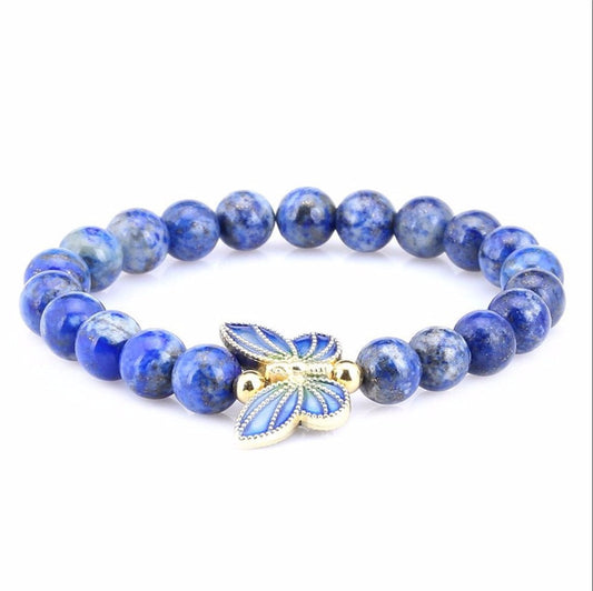 Bracelet en perles de pierre naturelle de lapis-lazuli