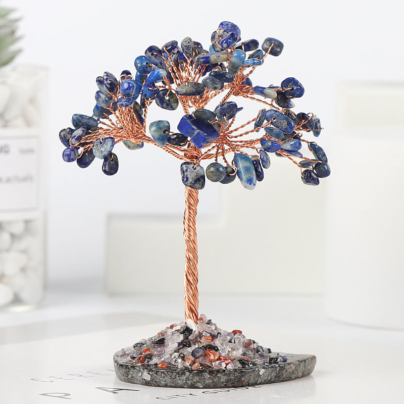 Arbre de Vie en Citrine et Améthyste – Porte-bonheur de Prospérité et Sérénité (264g)