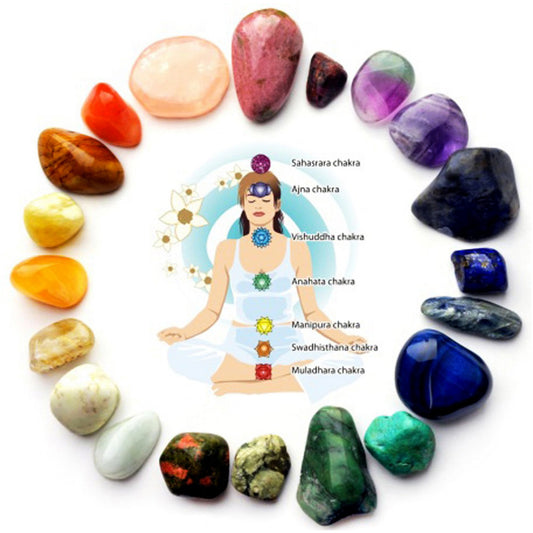 Pierre de Cristal Naturel des Sept Chakras - Équilibrez vos Énergies avec la Magie des Couleurs ✨
