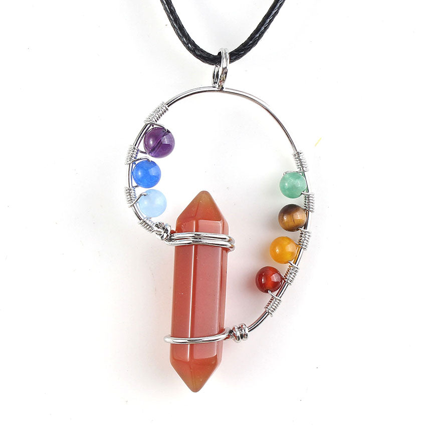 Pendentif chakra en jaspe rouge, harmonie et élégance