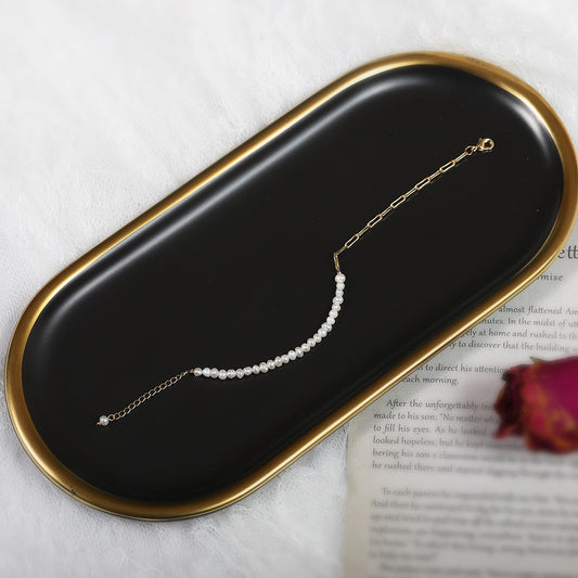 Bracelet en perle naturelle style Vintage français - Un bijou intemporel ! ✨