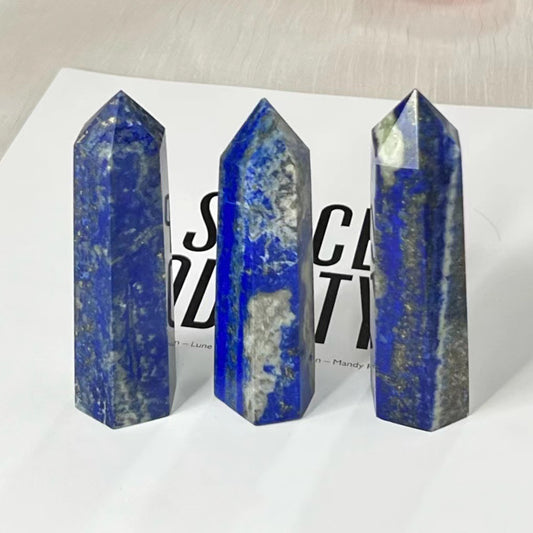Colonnes de Cristal Lapis Lazuli Naturel - Formes Géométriques - 6 Tailles Disponibles