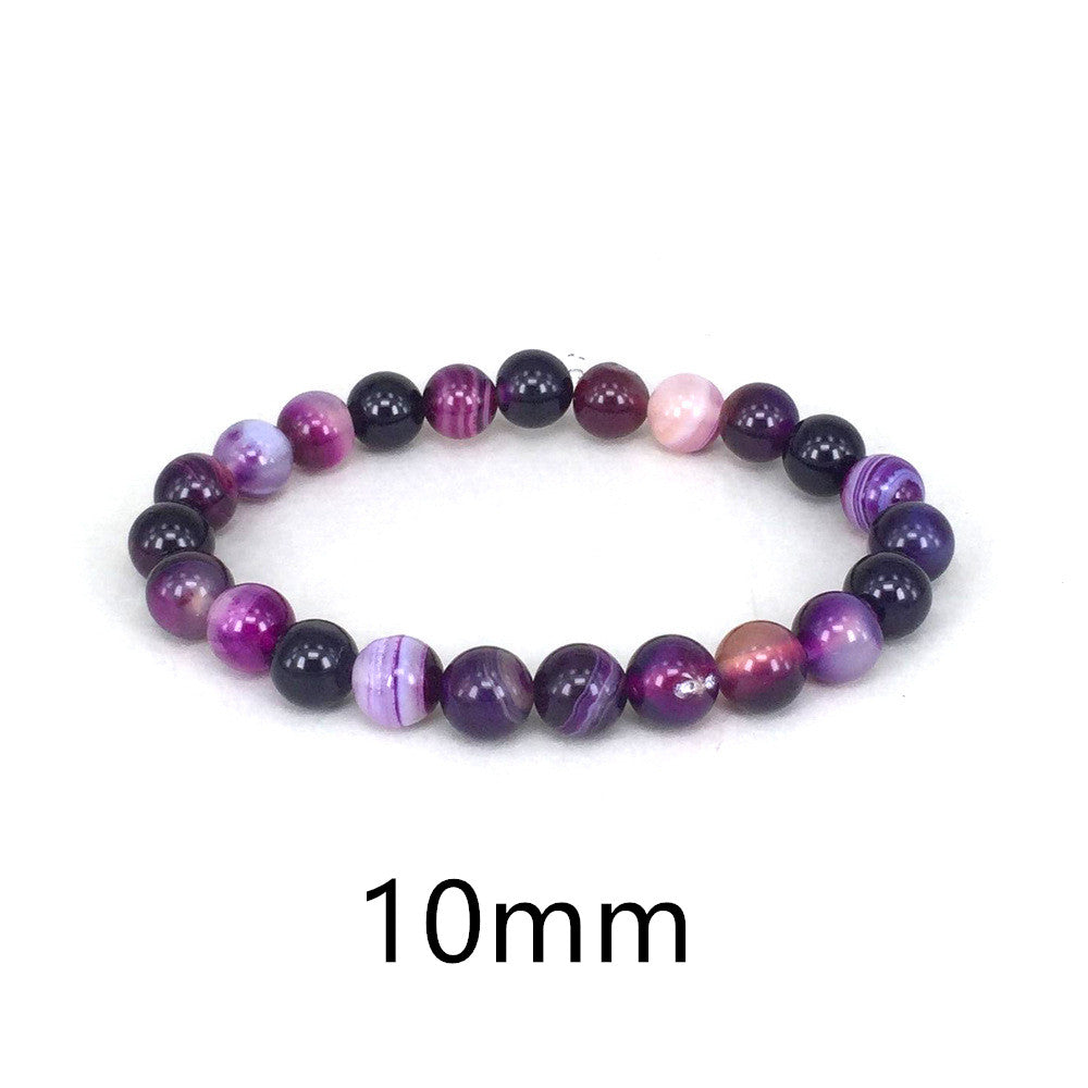 Bracelet en agate violette de 10mm