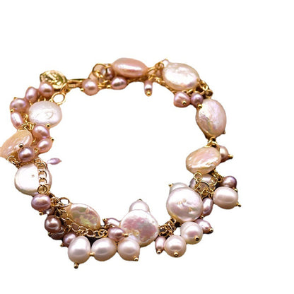 Bracelet à perles baroques multicouches, Bracelet de luxe pour elle