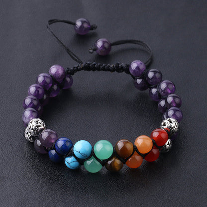 Bracelet en perles de pierres naturelles - Équilibre et élégance