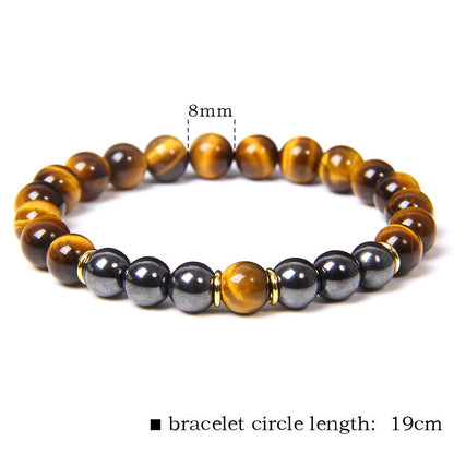 Bracelet en Pierre Œil de Tigre Naturelle – Bijou Anti-Fatigue Unisexe