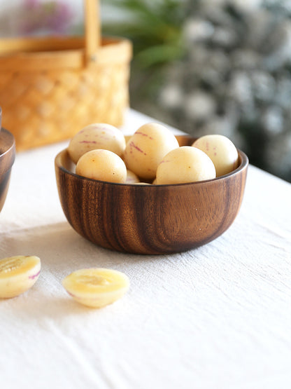 Bol en Bois Naturel – Saladier et Bol à Fruits Fait Main pour Cuisine et Restaurant