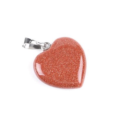 Pendentif cœur en pierre rouge scintillante