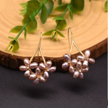 Boucles d'Oreilles en Perles d'Eau Douce Naturelles – Design Original et Fait Main