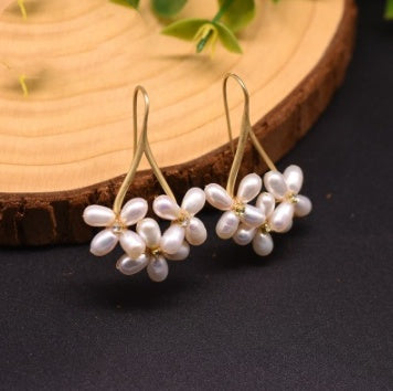 Boucles d'Oreilles en Perles d'Eau Douce Naturelles – Design Original et Fait Main