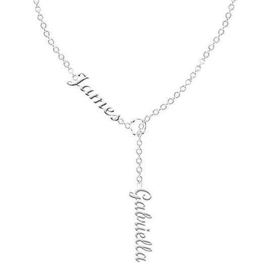 Collier personnalisé argent avec noms James et Gabriella