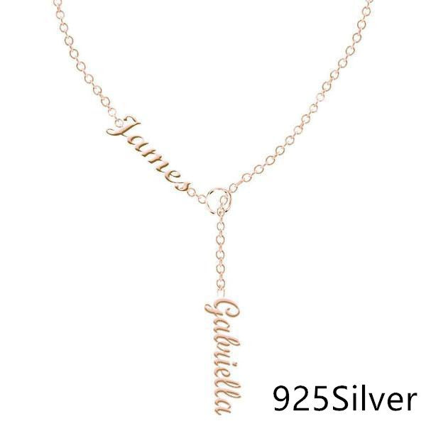 Collier en argent 925 avec noms James et Gabriella