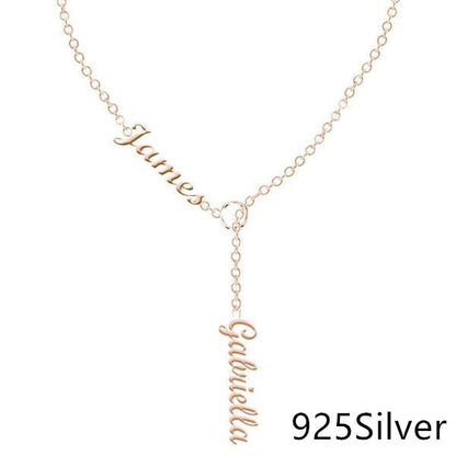 Collier en argent 925 avec noms James et Gabriella