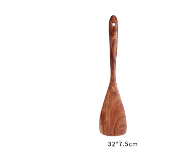 Ensemble de Cuillères et Écumoires en Bois de Teck Naturel (1-7 pièces) : Outils de Cuisine Élégants