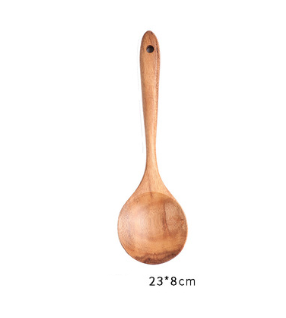 Cuillère moyenne en bois de teck 23x8 cm