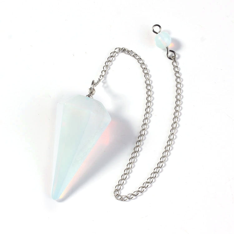 Hexagonal Cone Pendant in Natural Crystal Stone: Elegance and Energy for All Occasions ✨