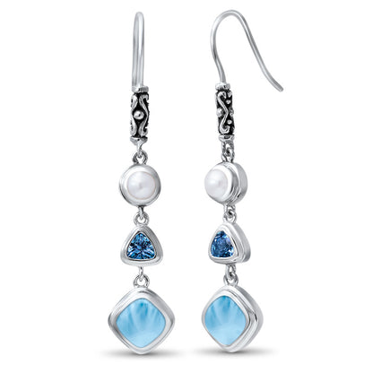 Earrings in Natural Sea Stone - Oceanic Elegance and Refined Style
