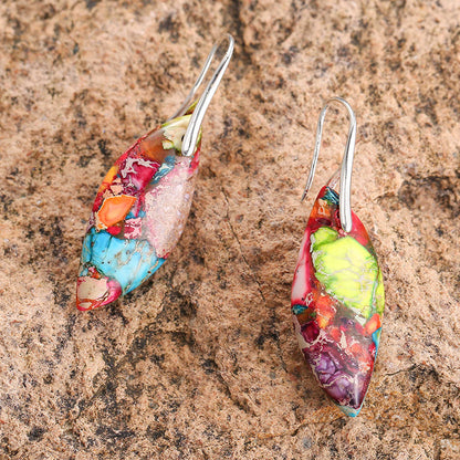 Boucles d'oreilles pendantes en pierre naturelle