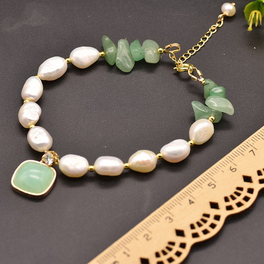 Pulsera de perlas barrocas de piedra natural: ¡auténtica elegancia y encanto! ✨