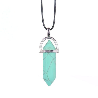 Collier en Pierre Naturelle – Pendentif Cristal Hexagonal en Agate