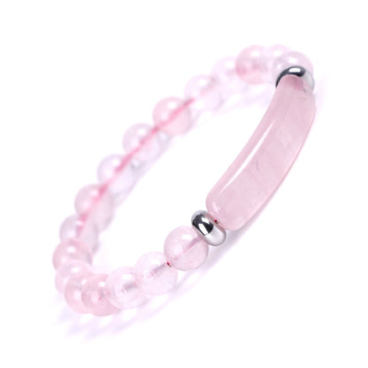 Bracelet en Cristal Rose Naturel et Œil de Tigre – Bijoux de Mode Élégants