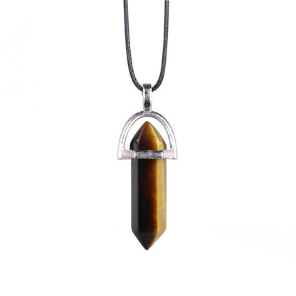 Collier en Pierre Naturelle – Pendentif Cristal Hexagonal en Agate