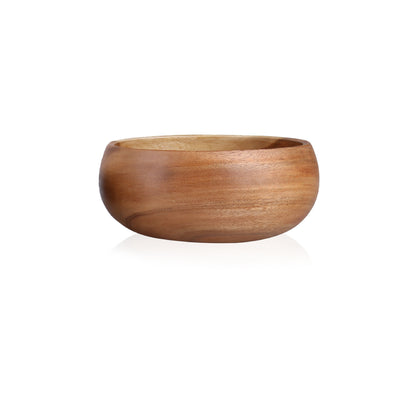 Natural Acacia Wood Tableware Set: Bowls and Plates