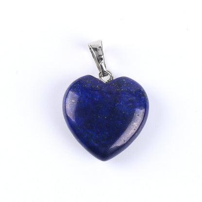 Pendentif cœur en pierre bleue naturelle