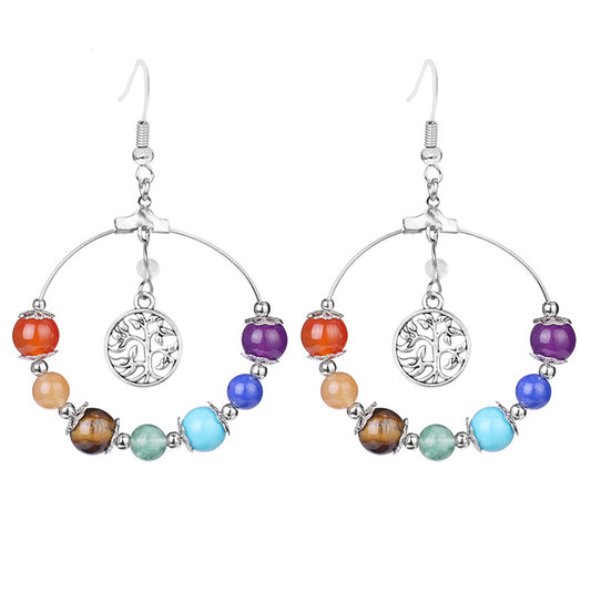 Earrings with Natural Stone Beads - Elegance and Earthly Energy