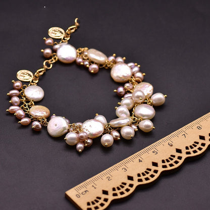 Bracelet à perles baroques multicouches, Bracelet de luxe pour elle