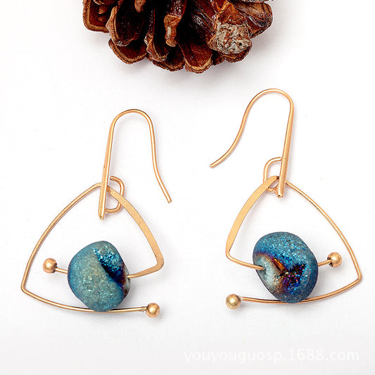 ✨ Boucles d'oreilles en pierre naturelle étoilée - Élégance et éclat cosmique ✨