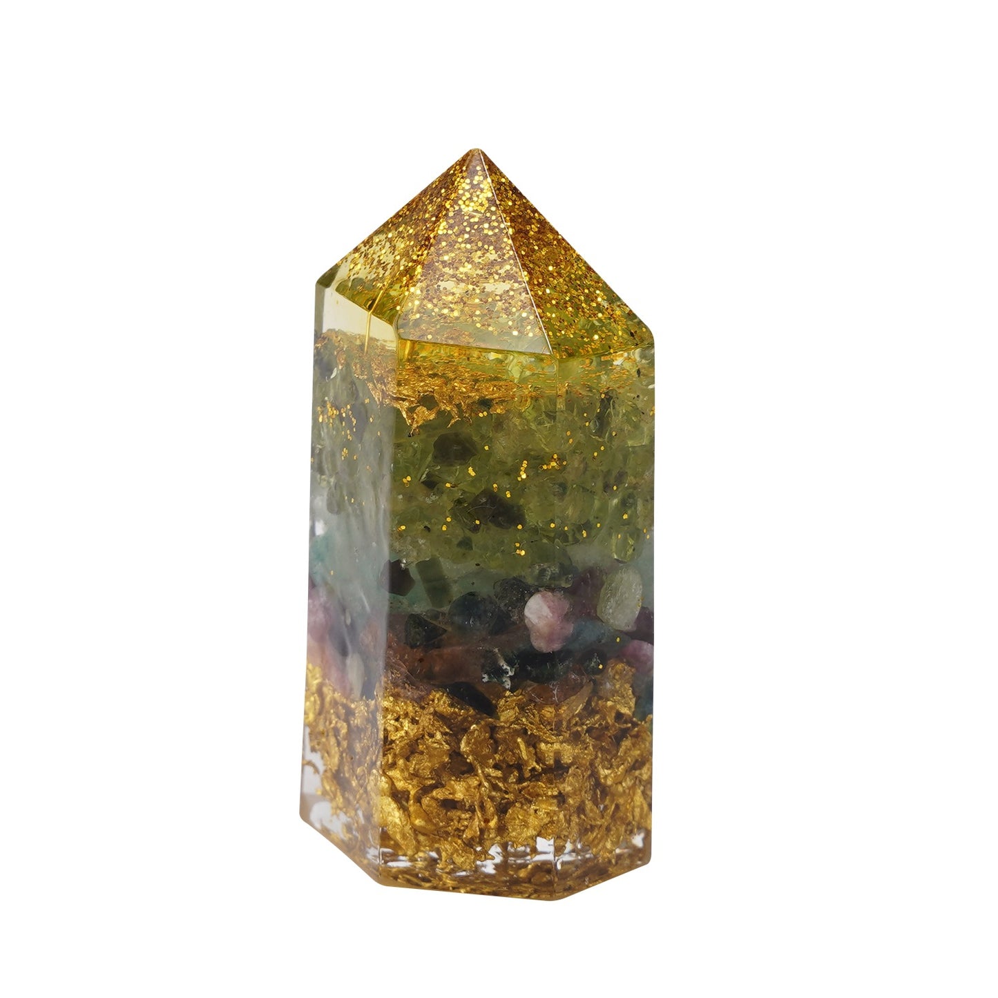 Adorno epoxi con piedra natural en bruto - Fragmentos de cristal