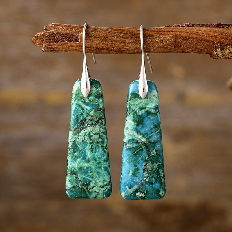 Pendientes bohemios de piedras naturales