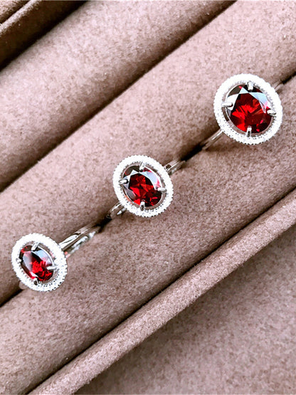 Natural Mozambique Ruby Garnet Stud Earrings