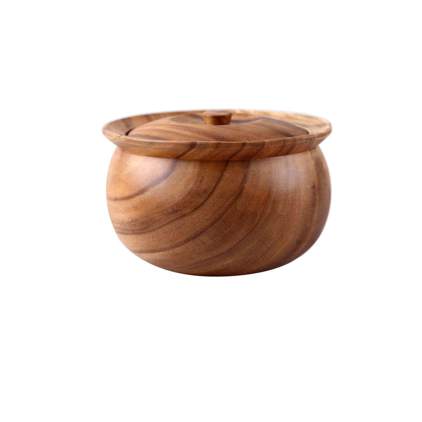 Natural Acacia Wood Tableware Set: Bowls and Plates