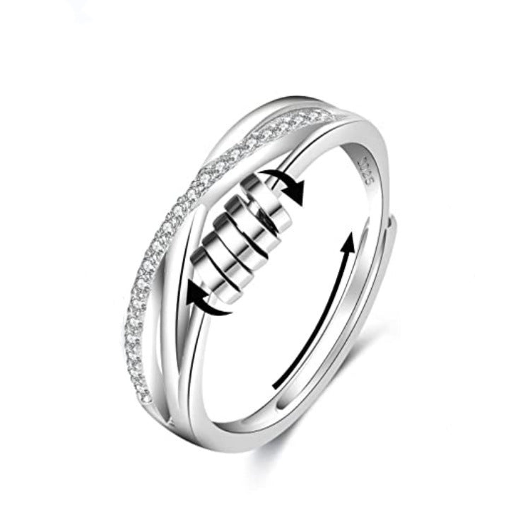 Illustration de la bague rotative en argent sterling S925