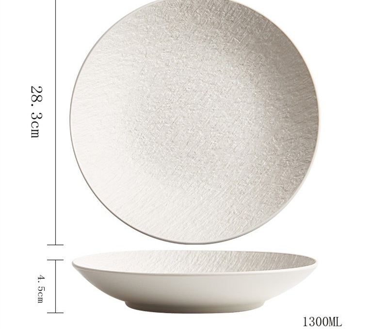 Bol à Salade en Porcelaine – Design Élégant avec Motif en Pierre