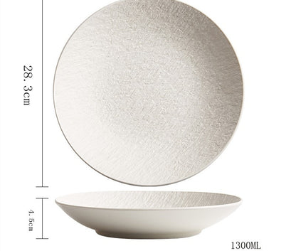 Bol à Salade en Porcelaine – Design Élégant avec Motif en Pierre