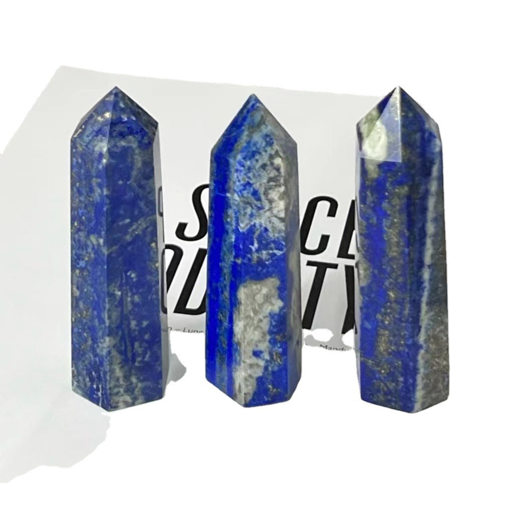 Natürliche Lapislazuli-Kristallsäulen – geometrische Formen – 6 Größen erhältlich