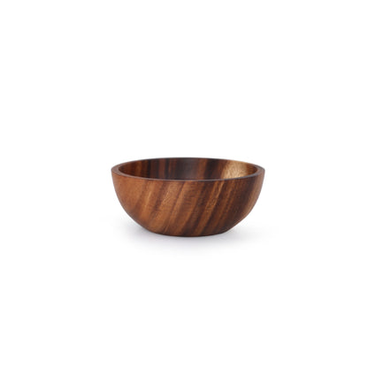 Natural Acacia Wood Tableware Set: Bowls and Plates