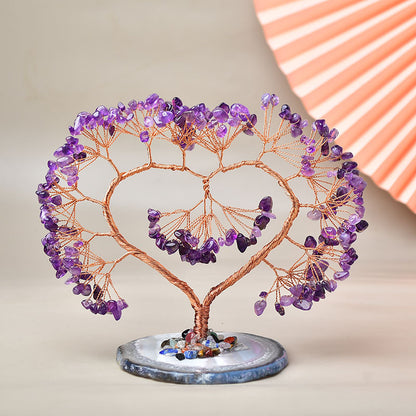 Árbol de la Vida de Cristal en Forma de Corazón ✨ ¡Invita la Fortuna y el Amor a tu vida con este Árbol de la Vida de Cristal!