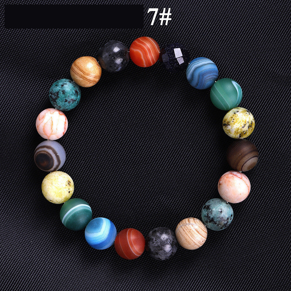 Bracelet Système Solaire en Pierres Naturelles – Bracelet Mala Chakra Univers pour Hommes et Femmes