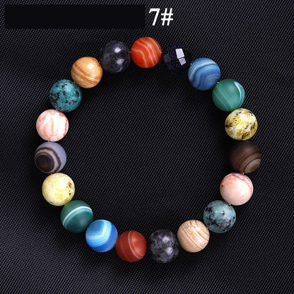 Bracelet Système Solaire en Pierres Naturelles – Bracelet Mala Chakra Univers pour Hommes et Femmes