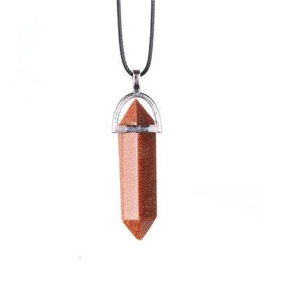 Collier en Pierre Naturelle – Pendentif Cristal Hexagonal en Agate