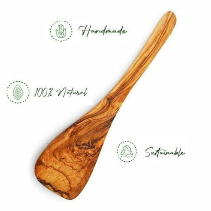 Zerazi | Spatule De Cuisine | Bois d’Olivier | | 30cm | Écologique | Entièrement Fabriqué À La Main | Durable | Hygiénique