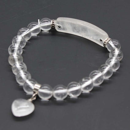 Colgante de amor, pulsera de piedra de cristal natural, joyería