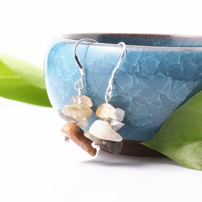 Earrings in Natural Stone - Elegance and Geometric Style